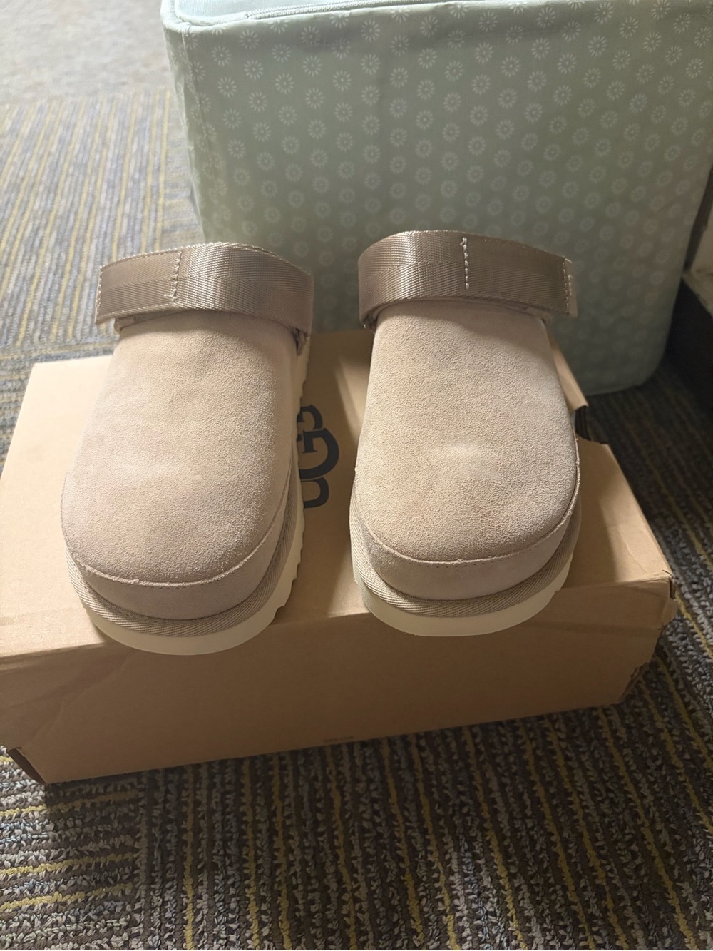 UGG Women's Suede Mules in Light Tan
